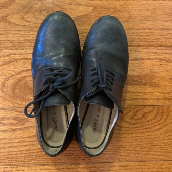 Janet & Janet Black Chunky Lace Up Shoes - Picture 2 of 4